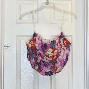 Kittenish Floral Top Spaghetti Straps Size XXL